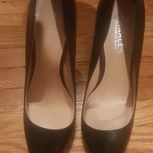 Charles David Black leather heels